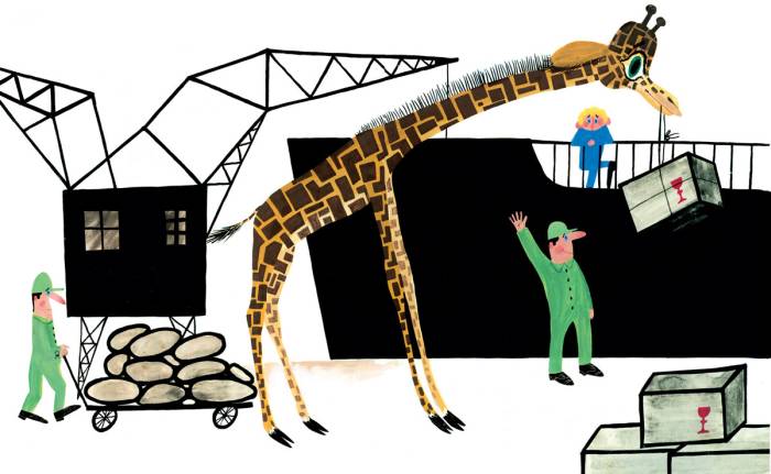 Stanisław Wygodzki, "A Giraffe Came to Visit Me" / "Odwiedziła mnie żyrafa", illustrated by Mirosław Pokora, photo: Dwie siostry publishing house